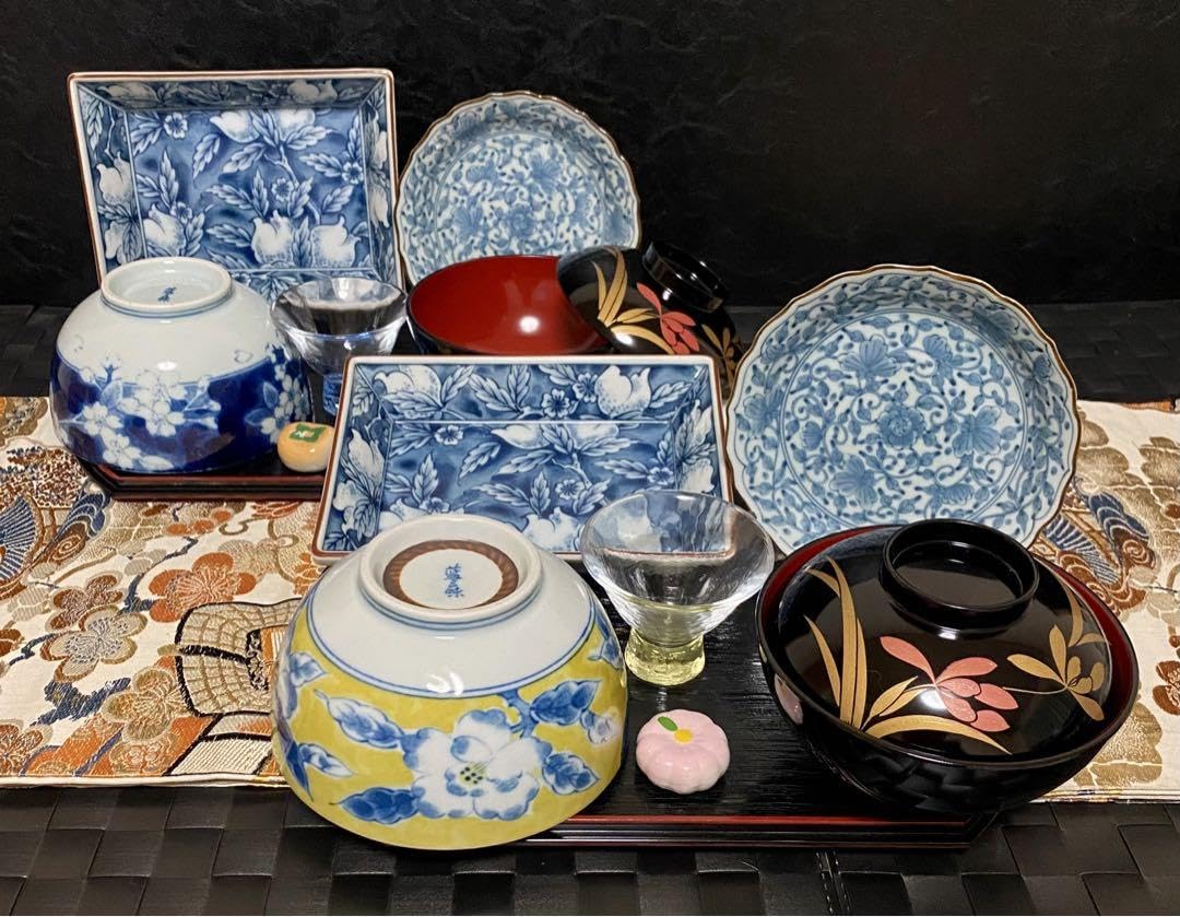 Amazon.co.jp: 和食器 前畑陶器 庫山窯 有田焼 雅峰 他豪華6点×2